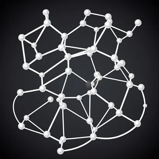 Prompt: draw a dual polymer network with permanent and reversible bonds