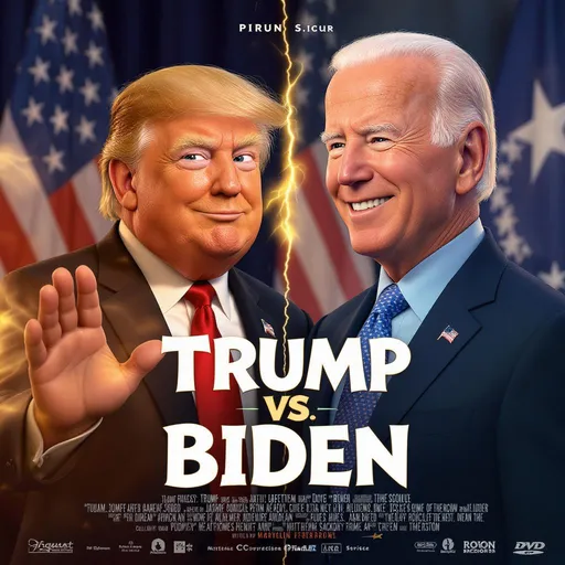 Prompt: A Pixar movie poster,about trump vs Biden 