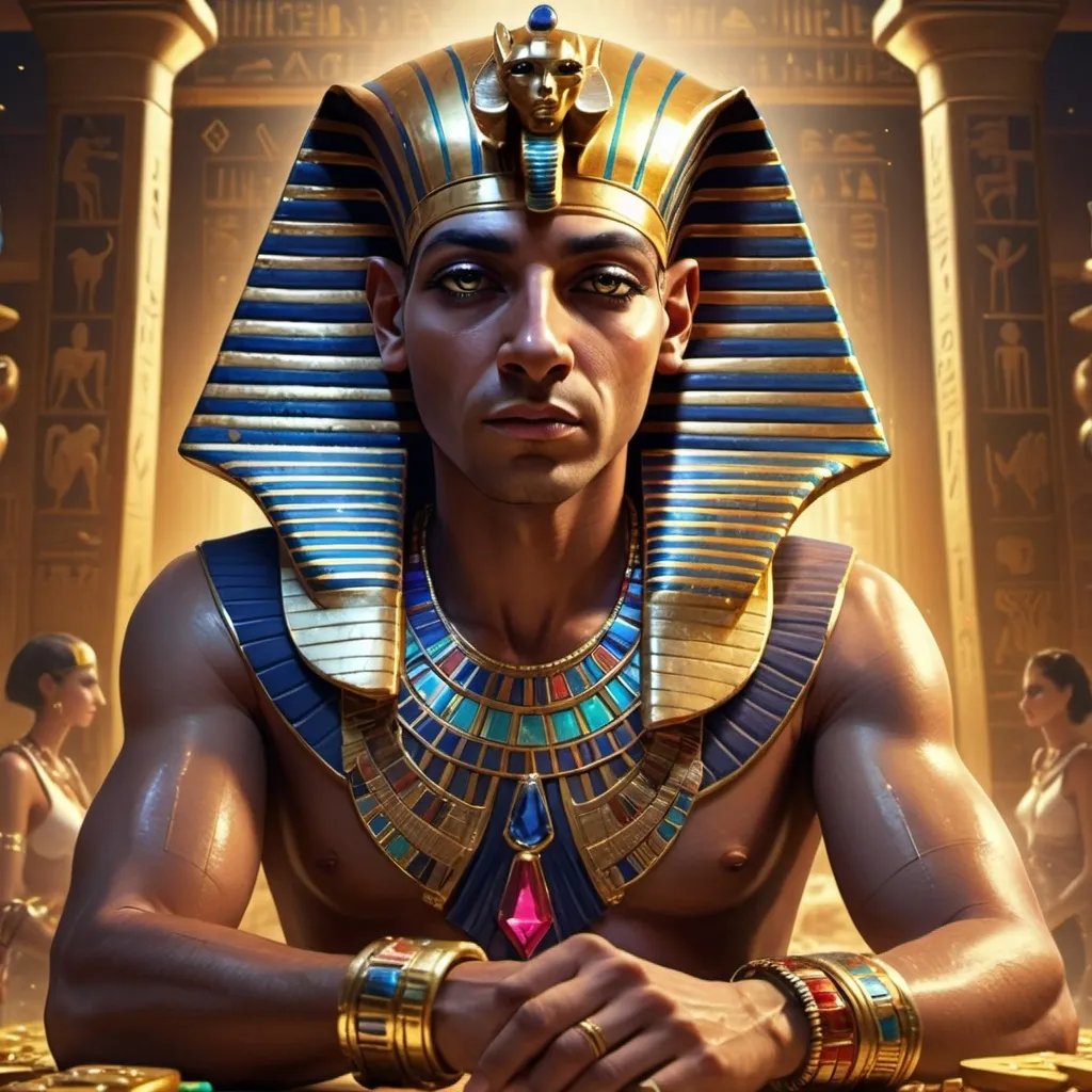 Prompt: pharaoh gambling