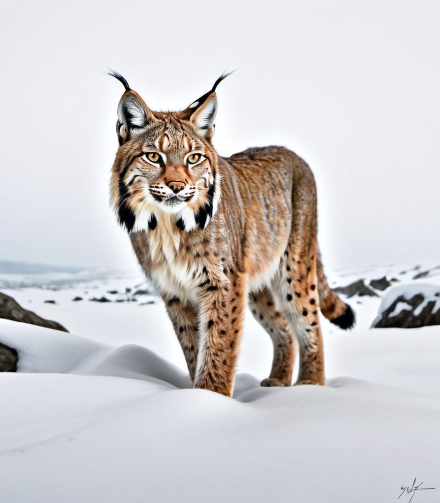 Prompt: I will create a lifelike portrait of a lynx for you, hailing from Tibet. This artwork will vividly capture the lynx's sharp and mysterious gaze, along with its dense fur and distinctive physique. With precise details and realistic depiction, I aim to deliver an awe-inspiring piece of art that showcases the true beauty and mystique of this majestic wild animal from the Tibetan wilderness.