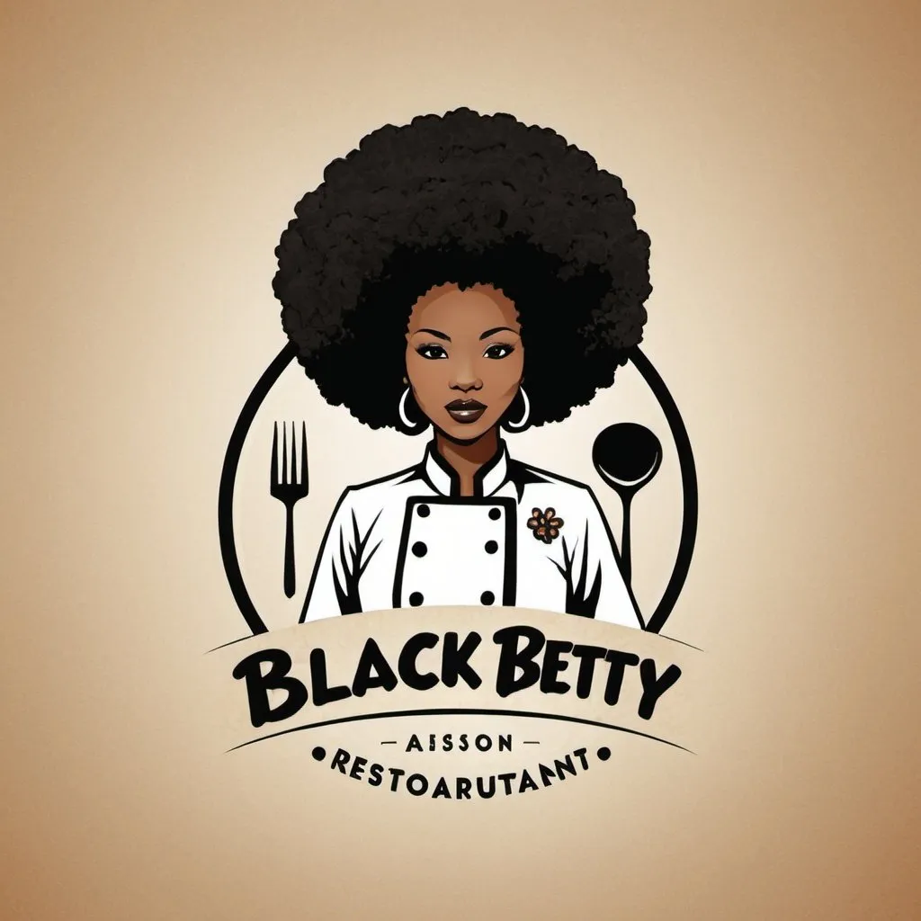 Prompt: simple yet stylish logo ideas for "Black Betty" afro-asian infusion restaurant