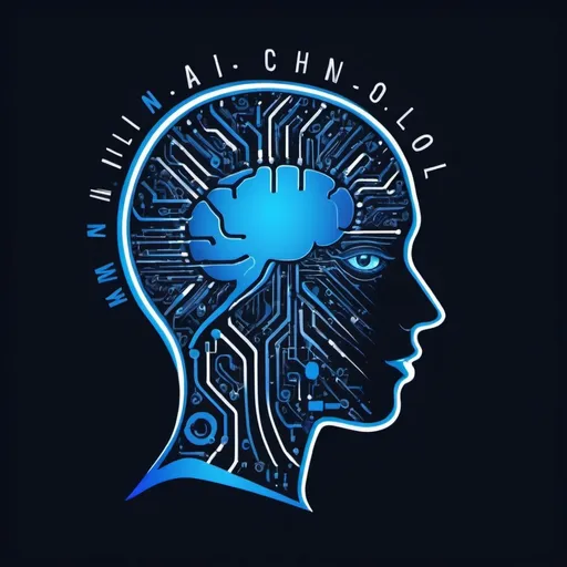 Prompt: Draw a logo for the High School AI course Include the following text "AI in the World" in the drawing .  Use a persons head-brain in an abstract manner.  Make the image very technology-looking but in an abstract manner. Make the words very readable.   Make the primary color bright blue
