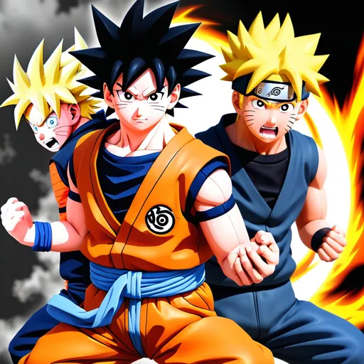 Prompt: goku and naruto fused
