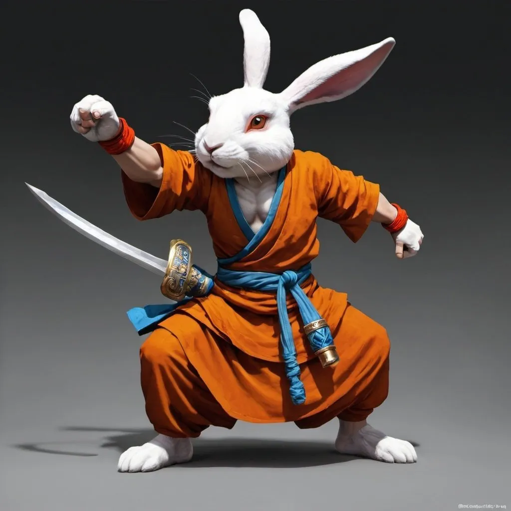 Prompt: rabbit fighter monk

