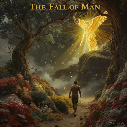 Prompt: The Fall of Man – The Beginning of the Need for Salvation
Prompt for Kling AI:
"A cinematic garden scene with Adam and Eve walking in harmony with God. Then show the serpent tempting Eve, she takes the fruit, shares it with Adam, and suddenly, a dramatic shift happens — nature darkens, they cover themselves in shame, and are driven out of the garden by a glowing angel with a flaming sword. Emotional, biblical, high detail."

