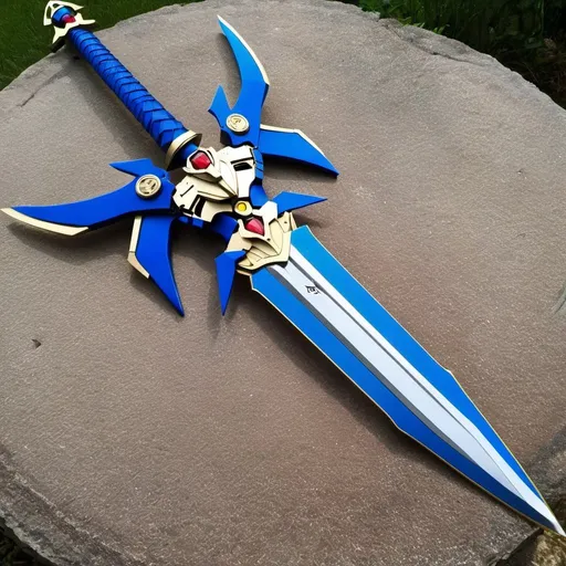 Prompt: Gundam Exia inspired medieval longsword