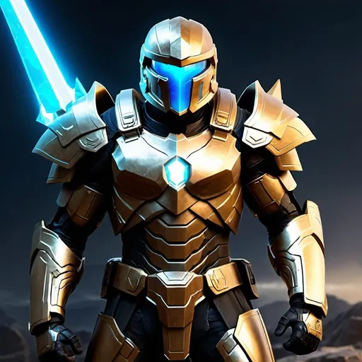 Prompt: Spartan-IV Mjolnir armor, gen 3 Mjolnir, heavy dragon theme, sleek and angular, armor lights, glowing lights, magic runes, glowing runes, heavy on the Halo influence, no horns, Mjolnir style helm, holding a rifle, MA5C rifle