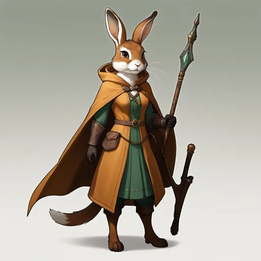 Prompt: Willow Swiftpaw - rabbitfolk, Master of Disguise and Social Manipulator: Rhea is a master of deception and subterfuge, adept at assuming different personas and blending into any social setting. She is responsible for obtaining forged documents and disguises to facilitate the Haregon's infiltration of the manor, as well as gathering information from contacts within the city's underworld. Her persuasive charm and quick thinking enable the Haregon to navigate diplomatic challenges and exploit weaknesses in the lord's defenses.
 - Physical Appearance: Willow is a lithe and agile hare with soft, chestnut-brown fur and keen, observant eyes.
   - Clothing and Gear: She wears a cloak of earthy tones that can be easily adjusted to blend into different environments. Willow carries a collection of disguises and props hidden within hidden compartments in her clothing, along with a pouch of coins for bribes or distractions.