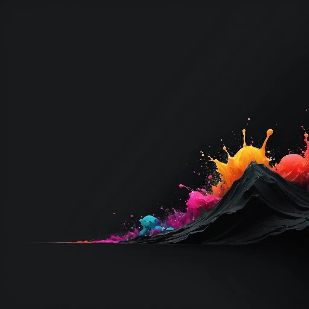 Prompt: 4k desktop wallpaper. modern, minimalist, nature inspired, dark mode, splash of color