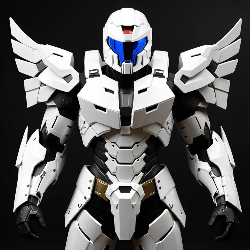 Prompt: Spartan-II gen 3 Mjolnir armor inspired by Wing Zero, heavy on the halo look