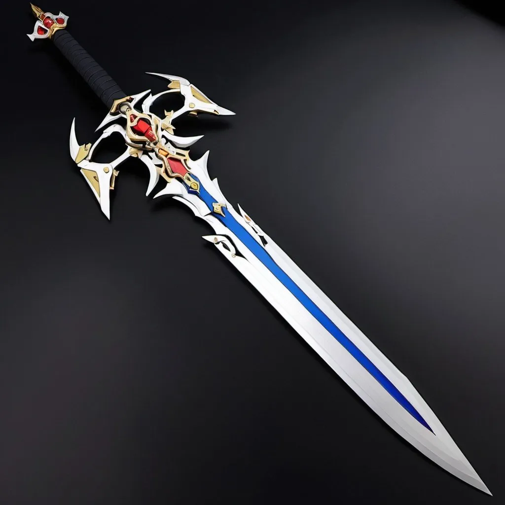 Prompt: Medieval european longsword inspired by Gundam Exia