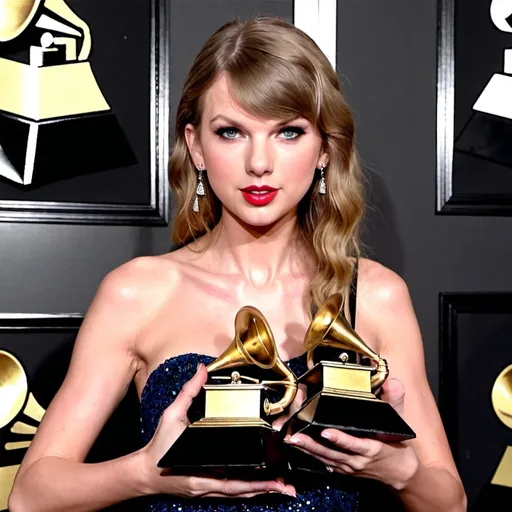 Prompt: Taylor swift is at the Grammys and she just won an award 