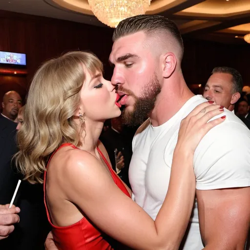 Prompt: Travis kelce making out with taylor swifts dad 