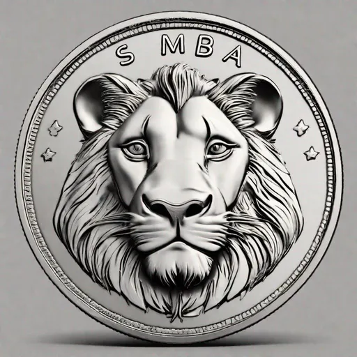 Prompt: coin with simba head on it