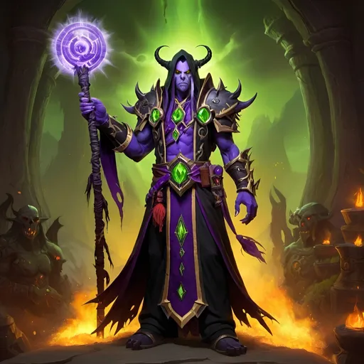 Prompt: A world of warcraft warlock