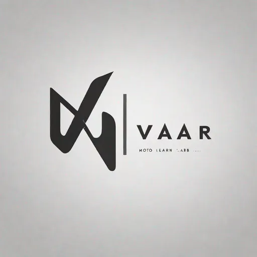 Prompt: Create a minimalist logo with title VAAR which is a research lab on artificial intelligence. Moto of lab us “come create break learn” which should be written under the image as our moto