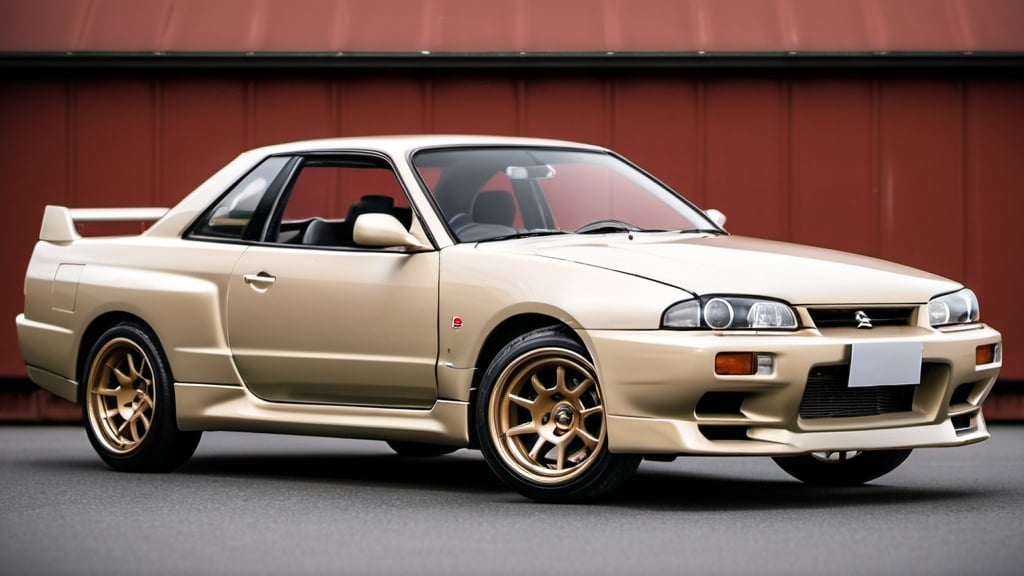 Prompt: Nissan Skyline R32 in the style of the year 1950s