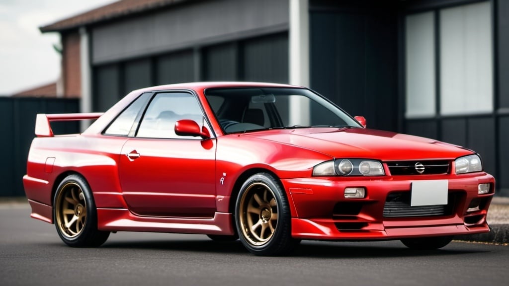 Prompt: Nissan Skyline R32 in the style of the year 1950s