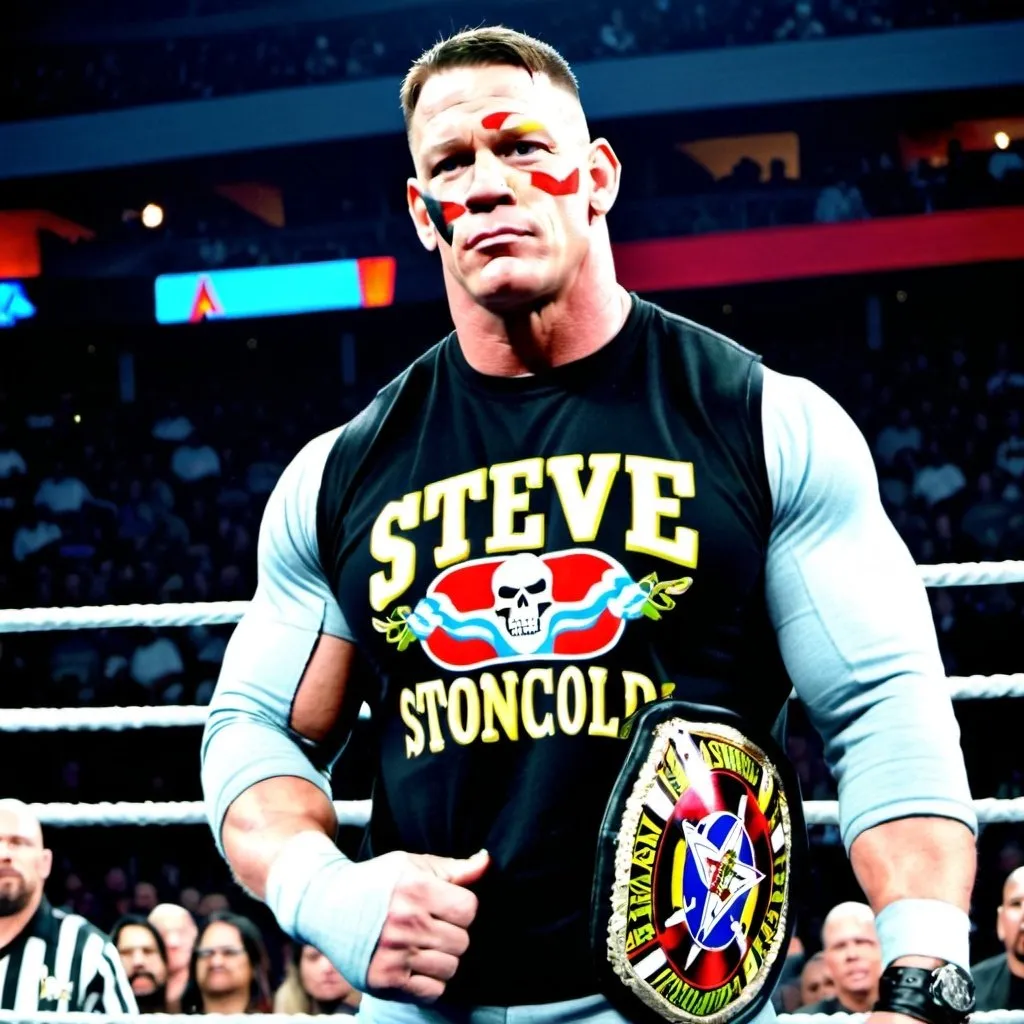 Prompt: John Cena dressed like stonecold Steve Austin 