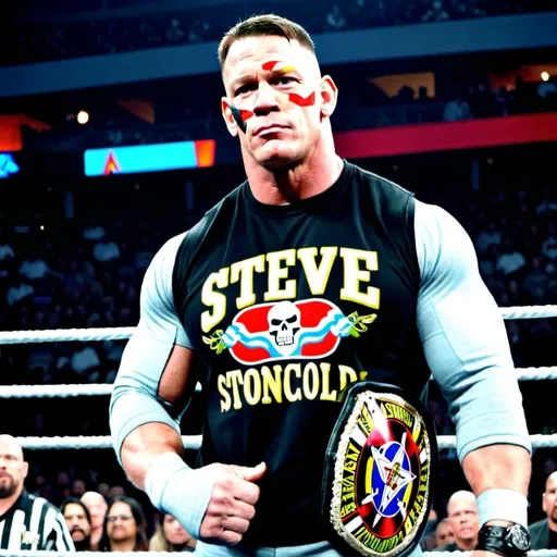 Prompt: John Cena dressed like stonecold Steve Austin 