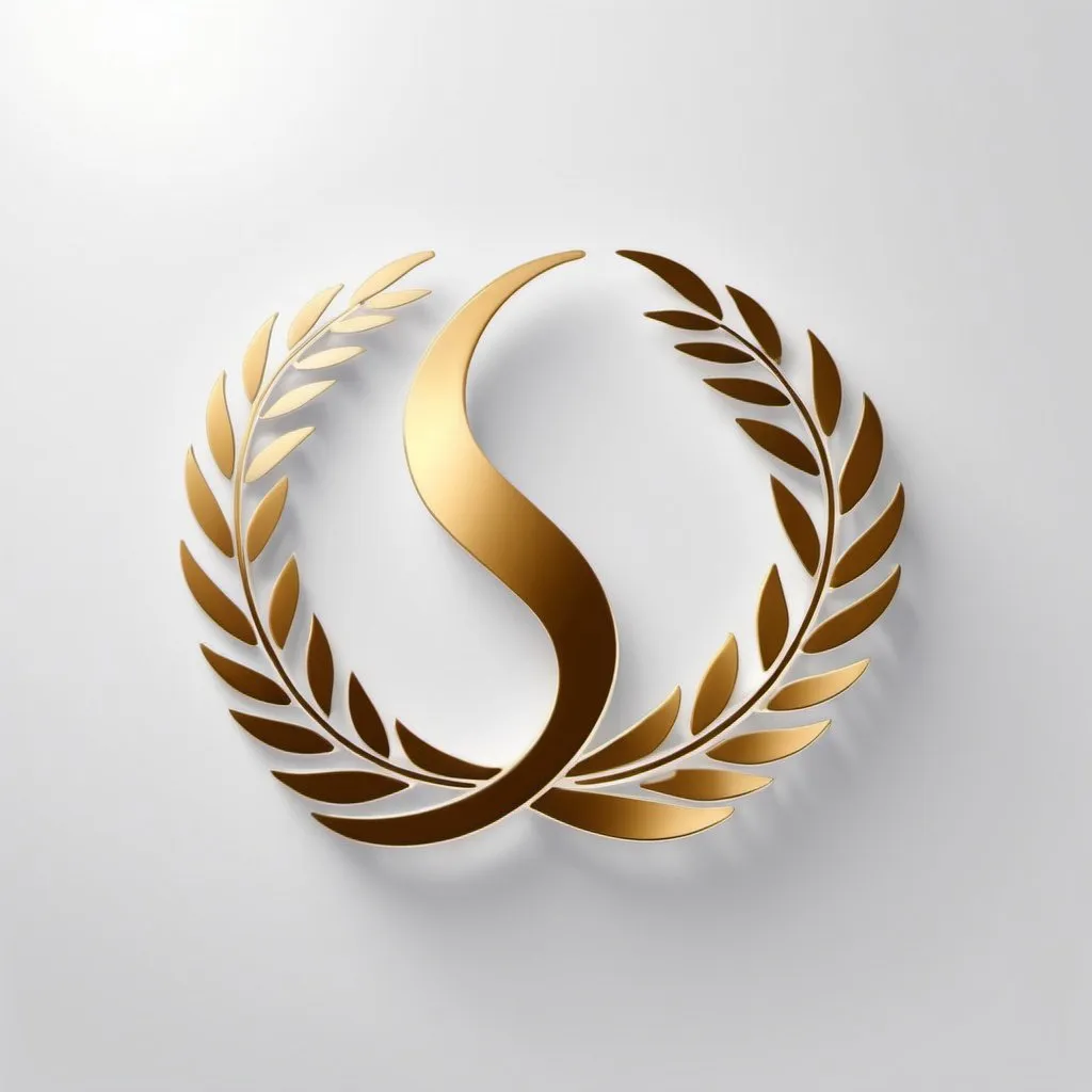 Prompt: créer un logo avec l'infinitive style metalise brillant couleur dore sur frond blanc