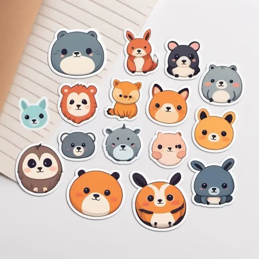 Prompt: Cute animal pattern stickers