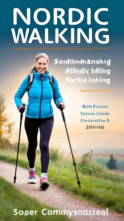 Prompt: nordic walking book cover