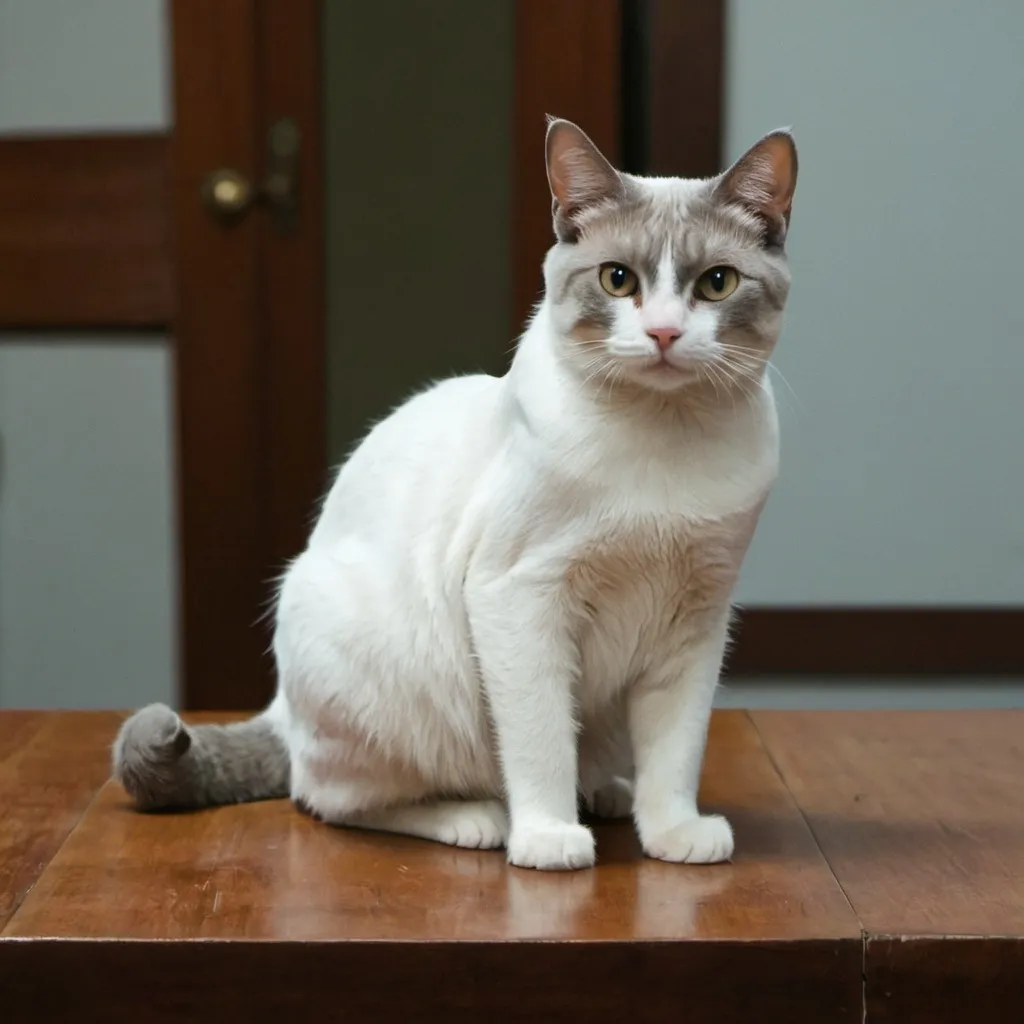 Prompt: a cat sitting on a table