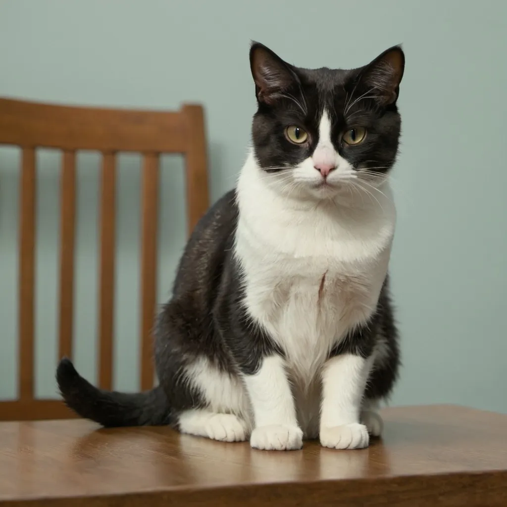 Prompt: a cat sitting on a table