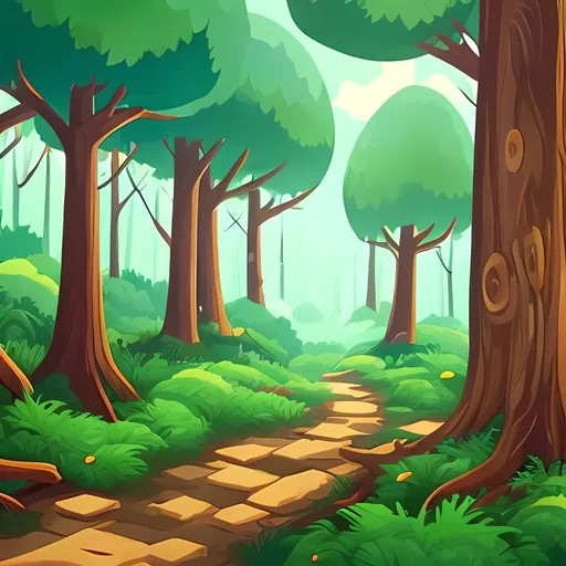 Prompt: 2d game forest background 