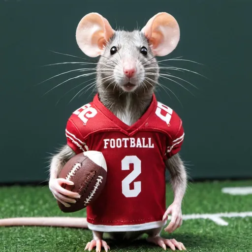 Prompt: Football Rat with football gear