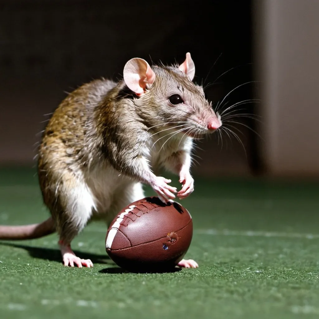 Prompt: tree rat playing football