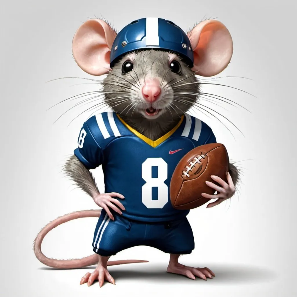 Prompt: Football Rat with football gear