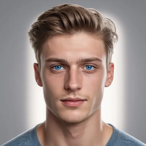 Prompt: Photorealistic portrait of a handsome 20-year-old German man, athletic build, striking blue eyes, defined jawline, stylish haircut, facial stubble, high quality, photorealism, detailed features, natural lighting, realistic skin tones, professional, realistic textures, life-like rendering, portrait art, photorealistic style, detailed expression, full body