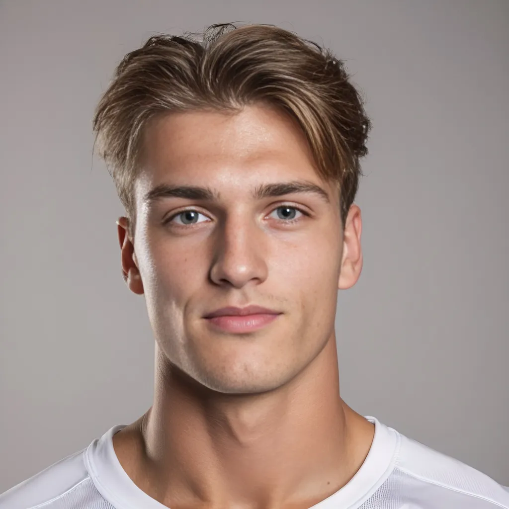 Prompt: 20 year old german man handsome athletic portrait 