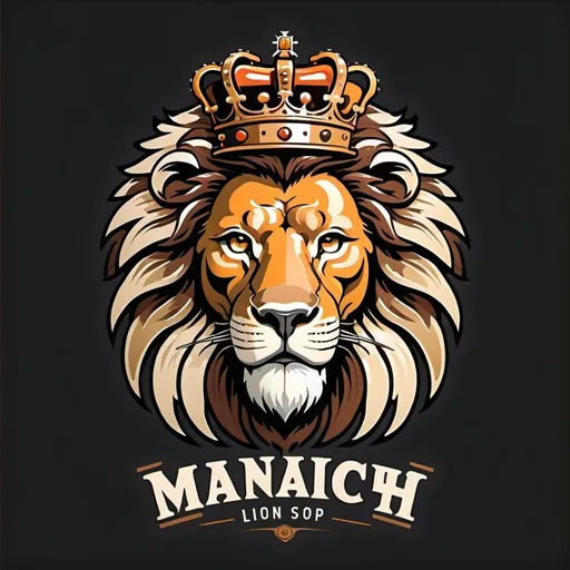 Prompt: Vintage style logo , majestic lion, larger crown, machine shop, calipers rich and warm color palette, detailed fur and mane, monarch's dignified gaze, high quality, vintage, majestic lion looking left, machine shop, royal, rich color palette, vintage logo, calipers
