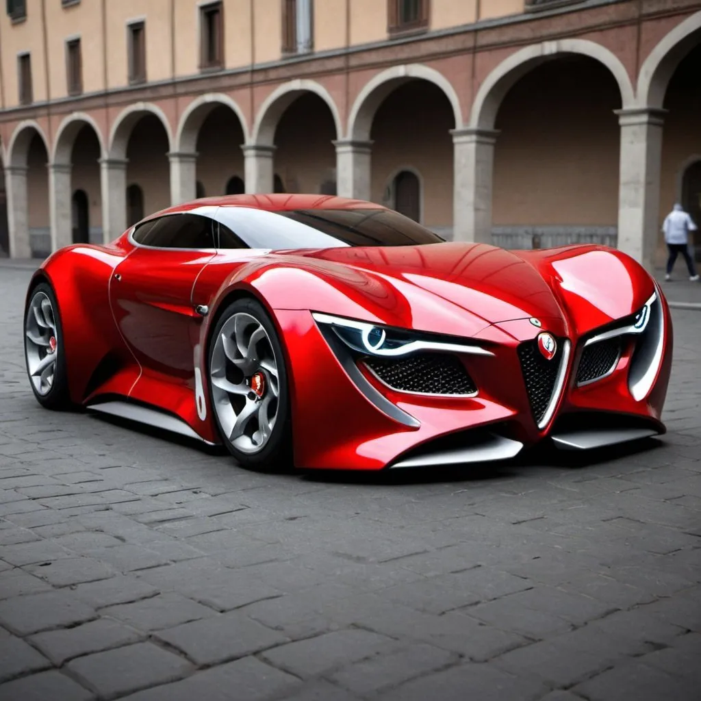 Prompt: Alfa Romeu car in the year 2060