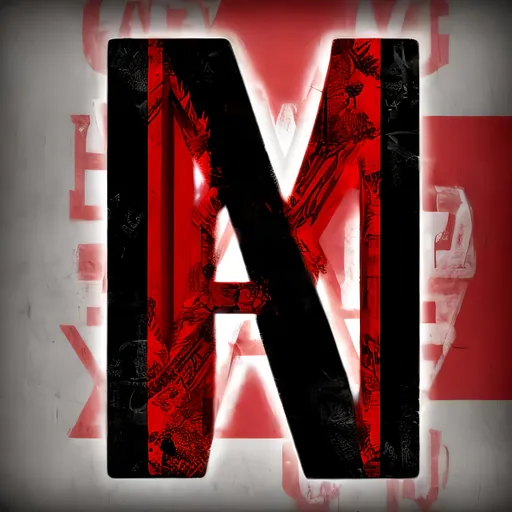 Prompt: Digital art for Letters AK in black and red colors high definition
