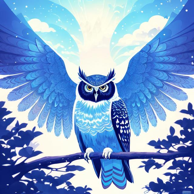 Prompt: Anime illustration of an owl, cool-toned highres, ultra-detailed, atmospheric lighting