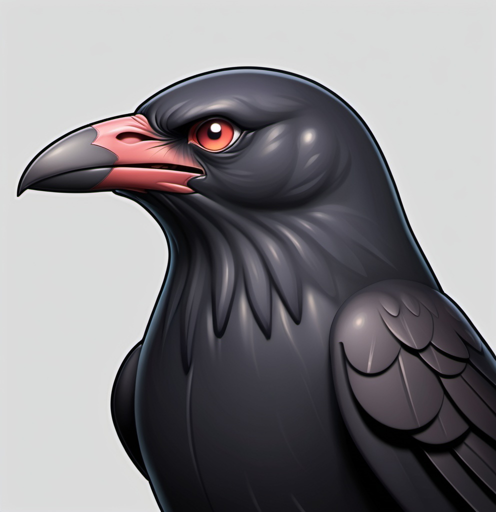 Prompt: An emoji of only itachi's Black crow with sharigan