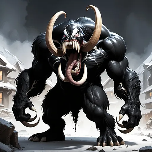 Prompt: marvel character venom as a mammoth