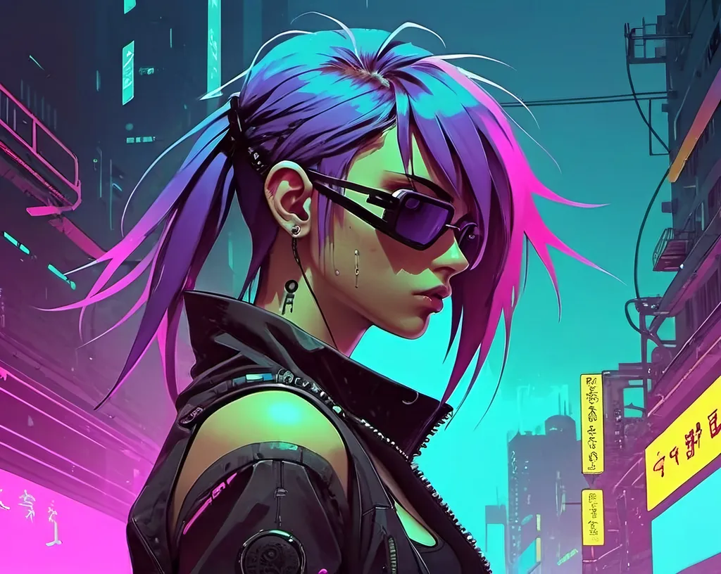 Prompt: Cyberpunk, city, futuristic, dark, detailed, realistic, girl punk