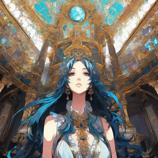 Prompt: perfectly renacimiento fusion manga-anime , high contrasted, baroque  environmentm light and shadows, extremely contrasting,  bioluminescence realistic colors, contrasting palette of colors, life, extreme HD, 8k, hq, beautiful ai proposed, lady has black perfectly renacimiento environment, light and shadows, extremely contrasting,  bioluminescence realistic colors, contrasting palette of colors, perfect skin