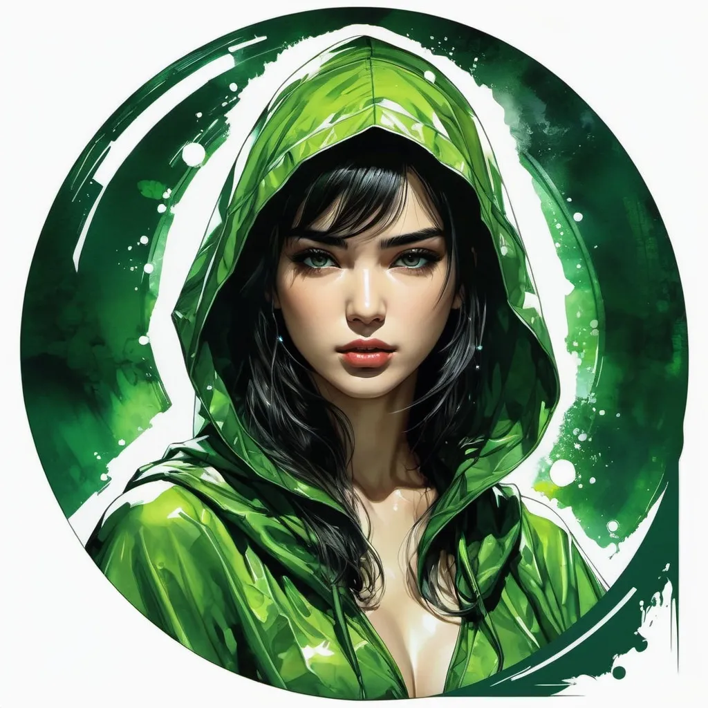 Prompt: (((Yoji Shinkawa))), sticker of an ultra-detailed portrait of Dua Lipa as  fortuneteller (green skin) wearing (green hooded battle mage dress), high-quality cell-shaded illustration in post-apocalyptic style by Yoji Shinkawa, green skin, large crystal ball, dynamic pose, perfect anatomy, freedom, soul, approach to perfection, cell shading, 4k, cinematic, dramatic atmosphere, watercolor painting, global illumination, detailed and intricate environment, wartorn background, concept art, fluid and sharp focus, volumetric lighting, cinematic lighting, Art by Yoji Shinkawa,