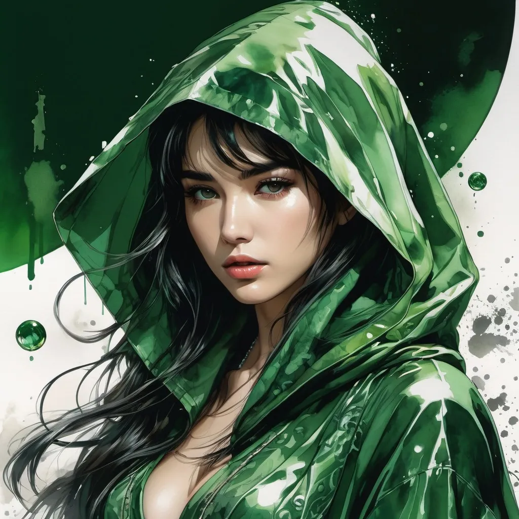 Prompt: (((Yoji Shinkawa))), sticker of an ultra-detailed portrait of Dua Lipa as  fortuneteller (green skin) wearing (green hooded battle mage dress), high-quality cell-shaded illustration in post-apocalyptic style by Yoji Shinkawa, green skin, large crystal ball, dynamic pose, perfect anatomy, freedom, soul, approach to perfection, cell shading, 4k, cinematic, dramatic atmosphere, watercolor painting, global illumination, detailed and intricate environment, wartorn background, concept art, fluid and sharp focus, volumetric lighting, cinematic lighting, Art by Yoji Shinkawa,