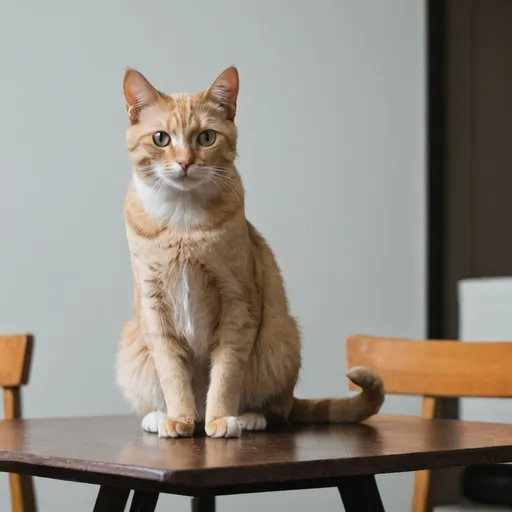 Prompt: A cat is sitting on the table.
