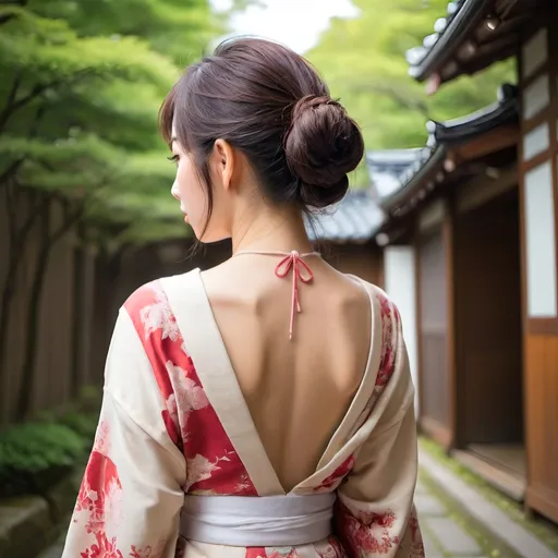 Prompt: A beautiful Japanese Girl with back turn image 