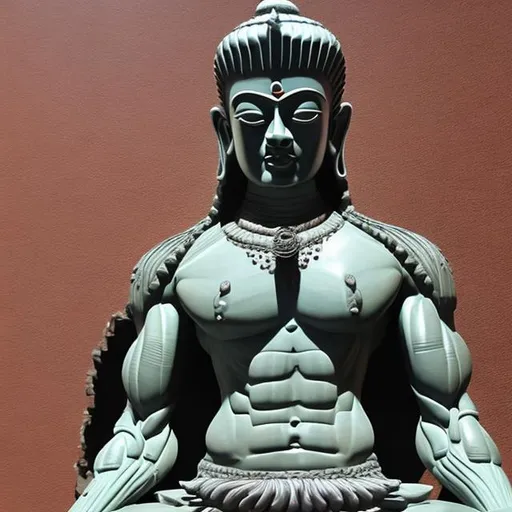 Prompt: Super muscular statue of Gautam Budhdha 