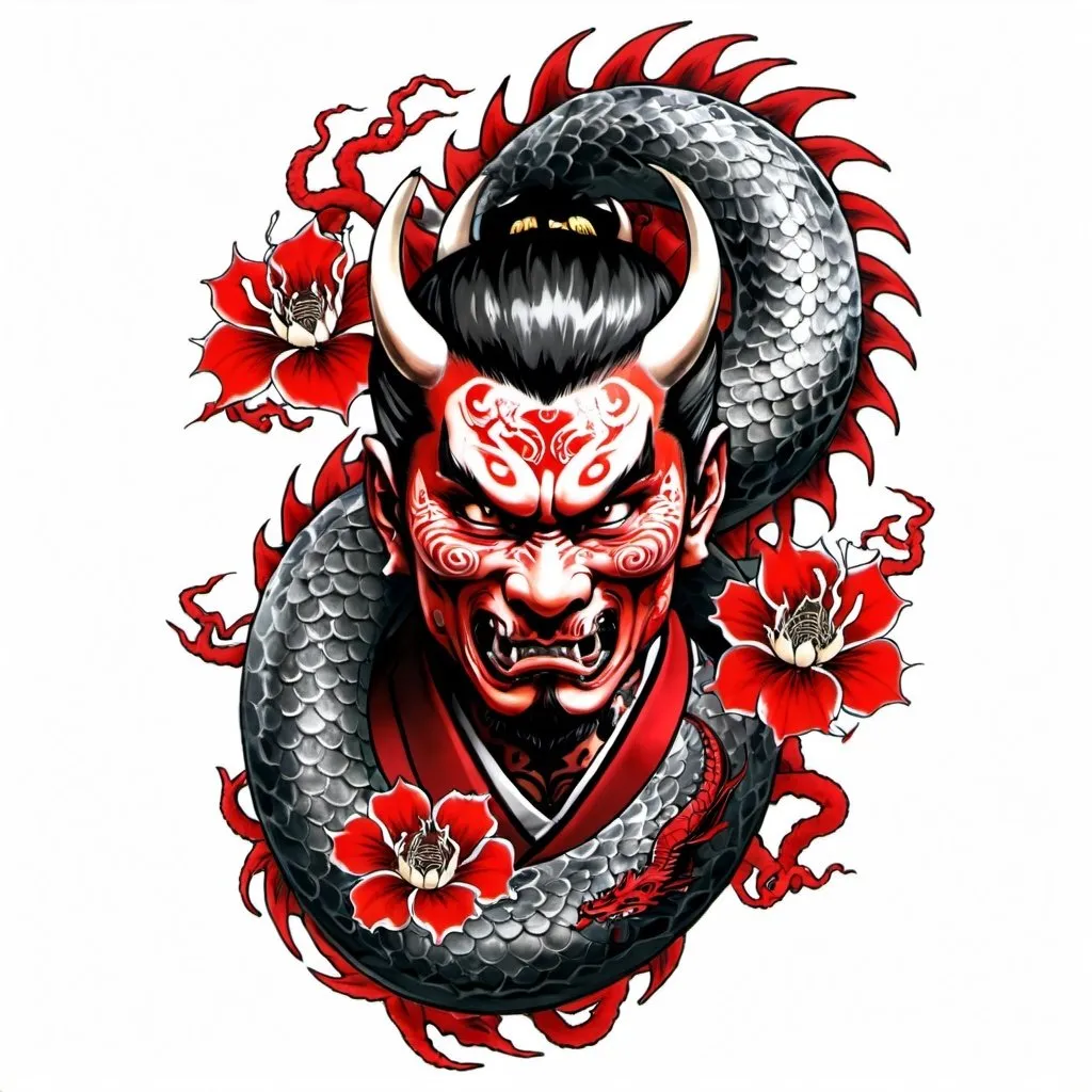 Prompt: yakuza, tattos, png image, japan, dragon, demon
