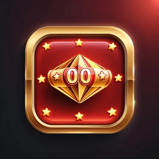 Prompt: A modern, casino-themed UI button for a lottery game. Glossy red and gold colors, soft shadows, rectangular shape and glowing border. The button has a smooth, rounded shape with a subtle 3D effect. The background is dark for high contrast. No text inside, only the UI element.
